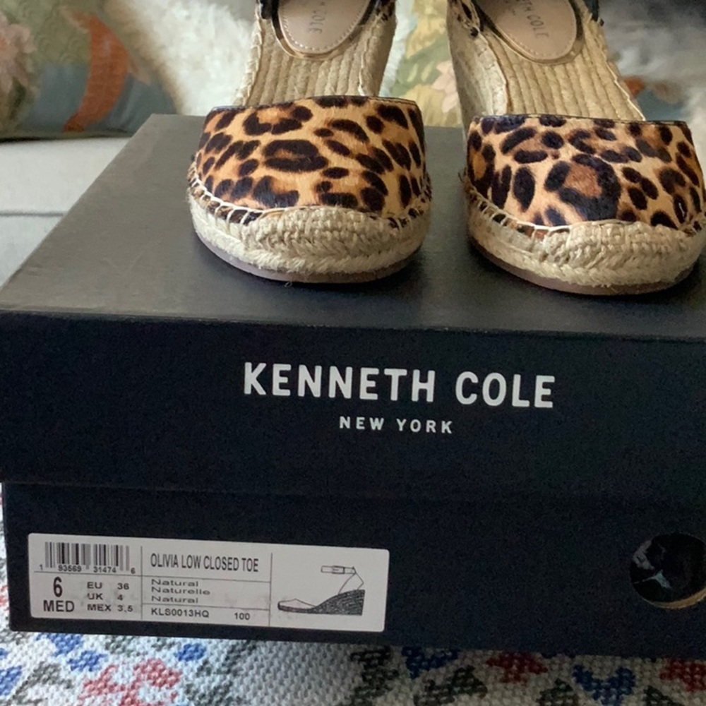 Kenneth Cole leopard espadrille wedge. “Olivia” - Picture 7 of 8